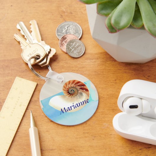 Nautilus Seashell en Zand Sleutelhanger (Bureau)