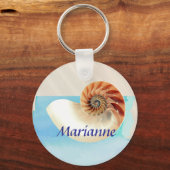 Nautilus Seashell en Zand Sleutelhanger (Voorkant)