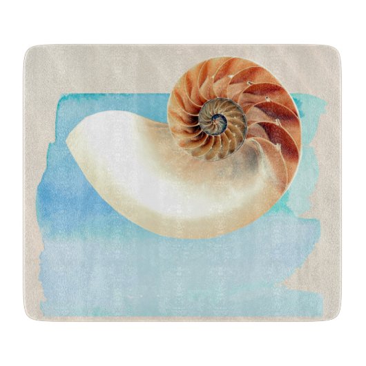 Nautilus Seashell en Zand Snijplank (Voorkant)