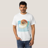 Nautilus Seashell en Zand T-shirt (Voorkant volledig)