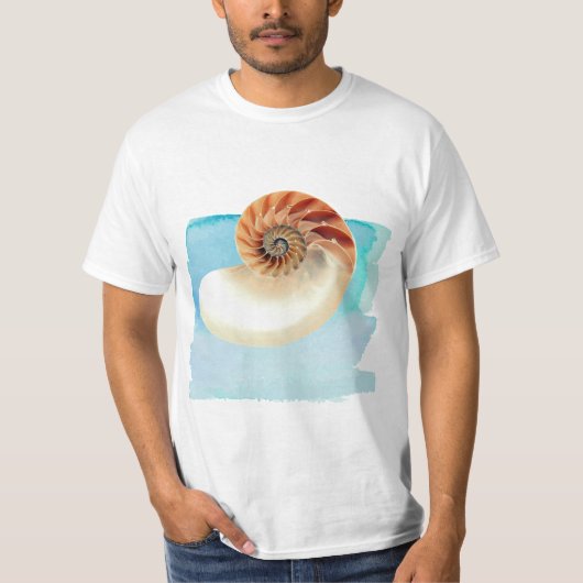 Nautilus Seashell en Zand T-shirt (Voorkant)