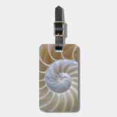 Nautilus Seashell | gouden spiraal Bagagelabel (Voorkant verticaal)