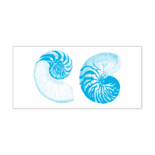 NAUTILUS SEASHELL RUBBER STAMP ZELFINKTENDE STEMPEL