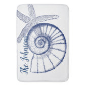 Nautilus Seashell & Starfish Marine Life Custom Badmat (Voorkant Verticaal)