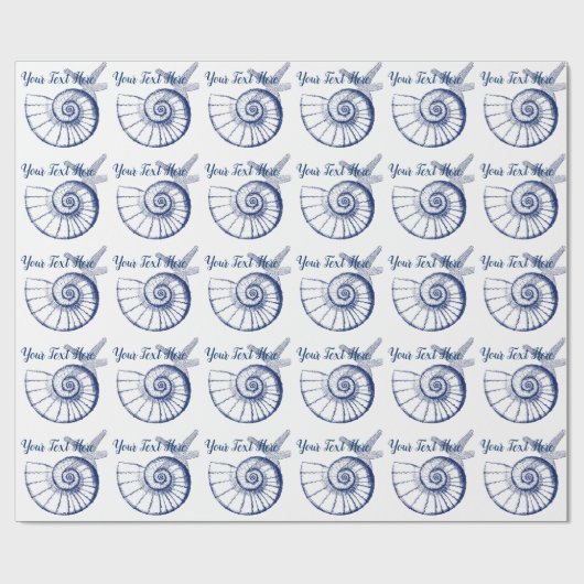 Nautilus Seashell & Starfish Marine Life Custom Cadeaupapier (Vlak)