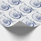 Nautilus Seashell & Starfish Marine Life Custom Cadeaupapier (Hoek)