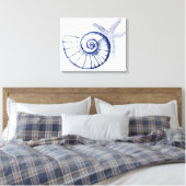 Nautilus Seashell & Starfish Marine Life Custom Canvas Afdruk (Insitu (Slaapkamer))