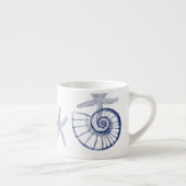 Nautilus Seashell & Starfish Marine Life Custom Espresso Kop (Rechts)