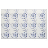 Nautilus Seashell & Starfish Marine Life Custom Fa Stof (Fat Quarter)