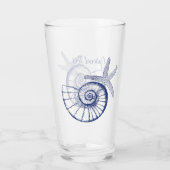 Nautilus Seashell & Starfish Marine Life Custom Glas (Achterkant)