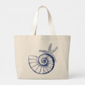 Nautilus Seashell & Starfish Marine Life Custom Grote Tote Bag (Achterkant)