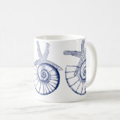 Nautilus Seashell & Starfish Marine Life Custom Koffiemok (Voorkant rechts)