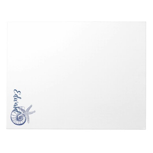 Nautilus Seashell & Starfish Marine Life Custom Notitieblok (Voorkant)