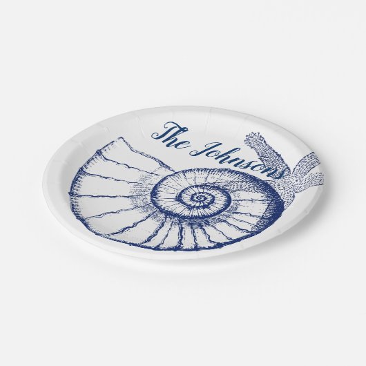 Nautilus Seashell & Starfish Marine Life Custom Papieren Bordje (Gekanteld)