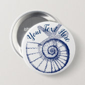 Nautilus Seashell & Starfish Marine Life Custom Ronde Button 7,6 Cm (Voorkant /achterkant)