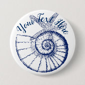 Nautilus Seashell & Starfish Marine Life Custom Ronde Button 7,6 Cm (Voorkant)