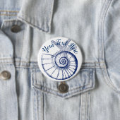 Nautilus Seashell & Starfish Marine Life Custom Ronde Button 7,6 Cm (In situ)