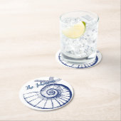 Nautilus Seashell & Starfish Marine Life Custom Ronde Kartonnen Onderzetter (Insitu)