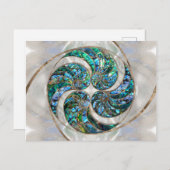 Nautilus Shell - Abalone en Pearl Briefkaart (Voorkant / Achterkant)