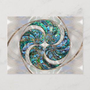 Nautilus Shell - Abalone en Pearl Briefkaart