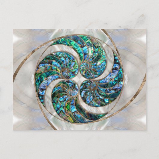 Nautilus Shell - Abalone en Pearl Briefkaart (Voorkant)