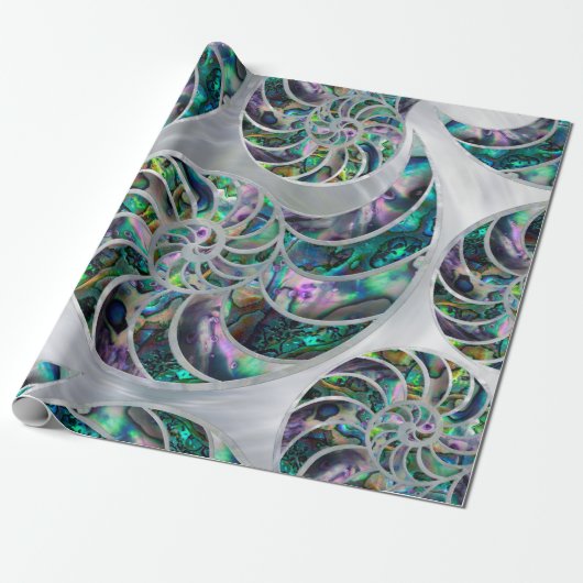 Nautilus Shell Abalone en Pearl Cadeaupapier (Uitgerold)