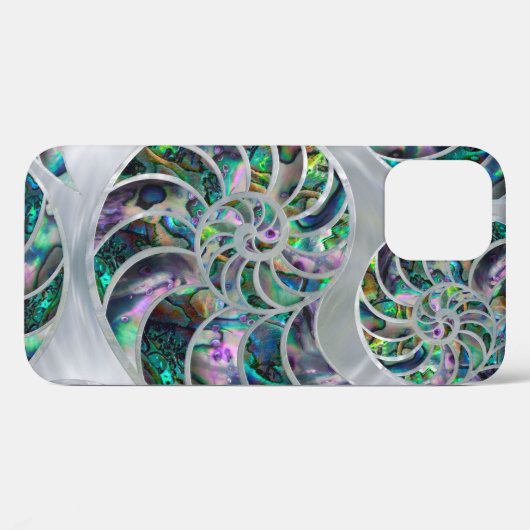 Nautilus Shell Abalone en Pearl Case-Mate iPhone Case (Achterkant (horizontaal))