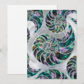 Nautilus Shell Abalone en Pearl Feestdagenkaart (Voorkant / Achterkant)