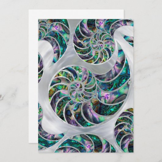 Nautilus Shell Abalone en Pearl Feestdagenkaart (Voorkant / Achterkant)
