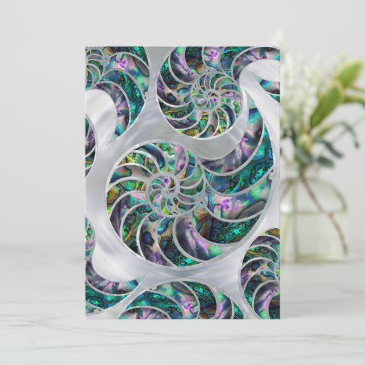 Nautilus Shell Abalone en Pearl Feestdagenkaart (Staand voorkant)