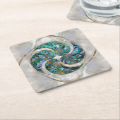 Nautilus Shell - Abalone en Pearl Kartonnen Onderzetters (Schuin)