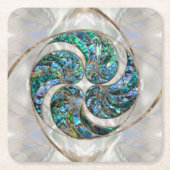 Nautilus Shell - Abalone en Pearl Kartonnen Onderzetters (Voorkant)