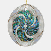 Nautilus Shell - Abalone en Pearl Keramisch Ornament (Links)