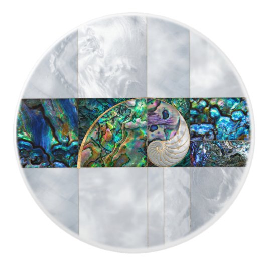 Nautilus Shell - Abalone en Pearl Keramische Knop (Voorkant)