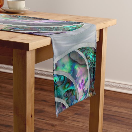 Nautilus Shell Abalone en Pearl Korte Tafelloper (Voorbeeld)