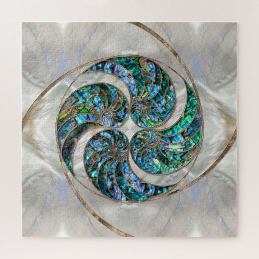 Nautilus Shell - Abalone en Pearl Legpuzzel (Horizontaal)