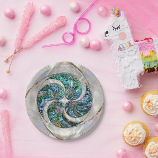 Nautilus Shell - Abalone en Pearl Papieren Bordje (Feest)