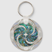 Nautilus Shell - Abalone en Pearl Sleutelhanger (Voorkant)