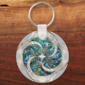 Nautilus Shell - Abalone en Pearl Sleutelhanger (Voorkant)
