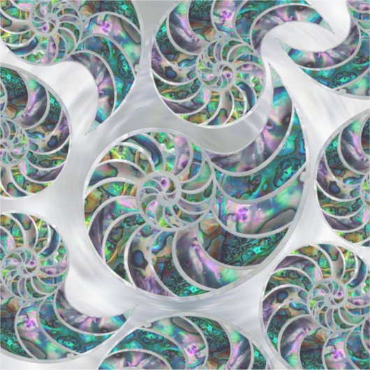 Nautilus Shell Abalone en Pearl Sticker (Voorkant)