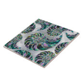 Nautilus Shell Abalone en Pearl Tegeltje (Zijkant)