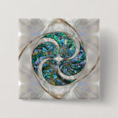 Nautilus Shell - Abalone en Pearl Vierkante Button 5,1 Cm (Voorkant)