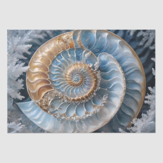 Nautilus Shell Binnen Decoupage Weefseldocument Tissuepapier (Voorkant)
