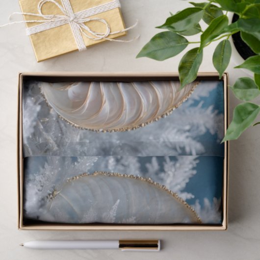 Nautilus Shell Binnen Decoupage Weefseldocument Tissuepapier (Geschenk)