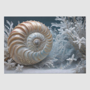 Nautilus Shell Binnen Decoupage Weefseldocument Tissuepapier