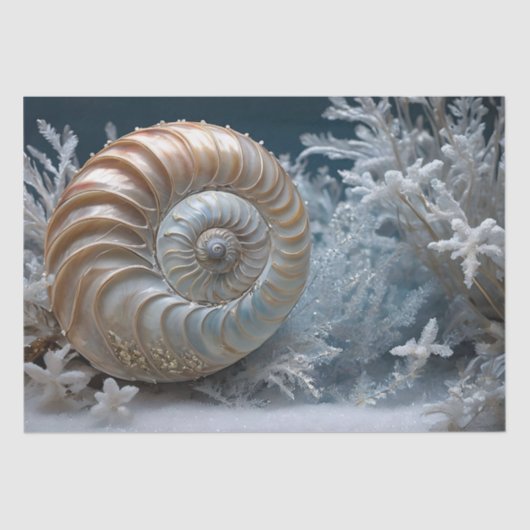 Nautilus Shell Binnen Decoupage Weefseldocument Tissuepapier (Voorkant)