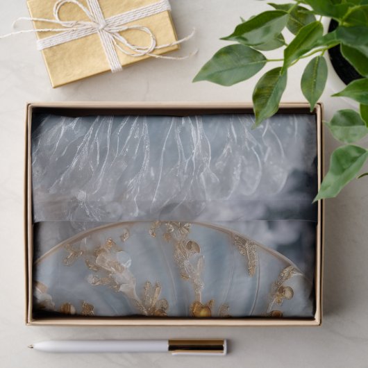 Nautilus Shell Binnen Decoupage Weefseldocument Tissuepapier (Geschenk)