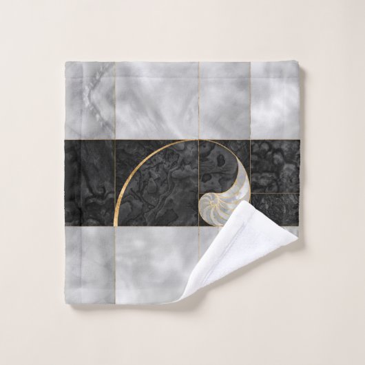 Nautilus Shell - Black Abalone en Pearl Bad Handdoek (Wasdoekje)