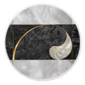 Nautilus Shell - Black Abalone en Pearl Keramische Knop (Voorkant)