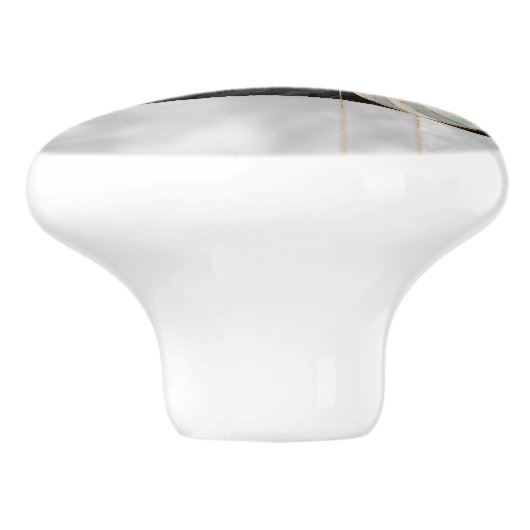 Nautilus Shell - Black Abalone en Pearl Keramische Knop (Zijkant)